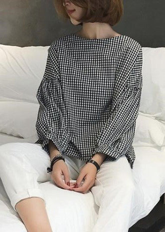 Ladies' Blouse Asymmetric with French Check