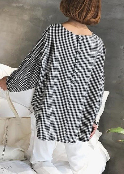 Ladies' Blouse Asymmetric with French Check