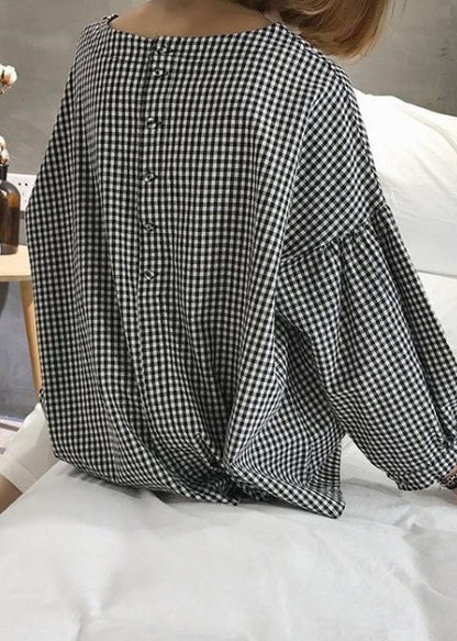 Ladies' Blouse Asymmetric with French Check