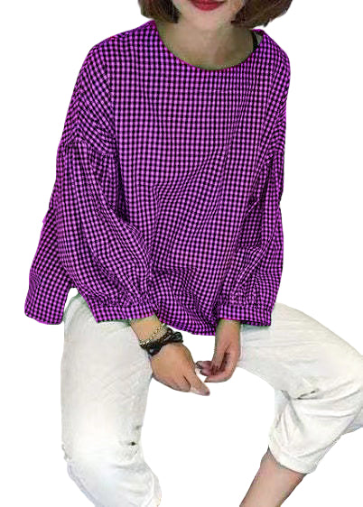 Ladies' Blouse Asymmetric with French Check
