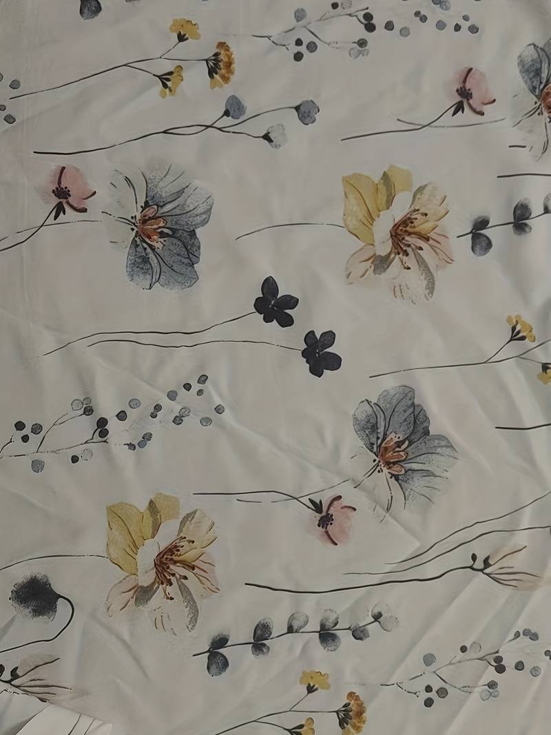 Ladies Blouse Floral Print Spring Loose Fit Soft Cotton