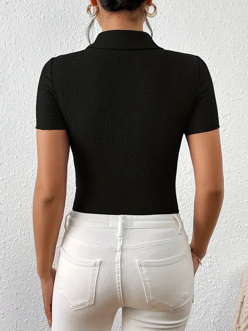 Ladies Blouse Short Sleeves Casual Light Fabric