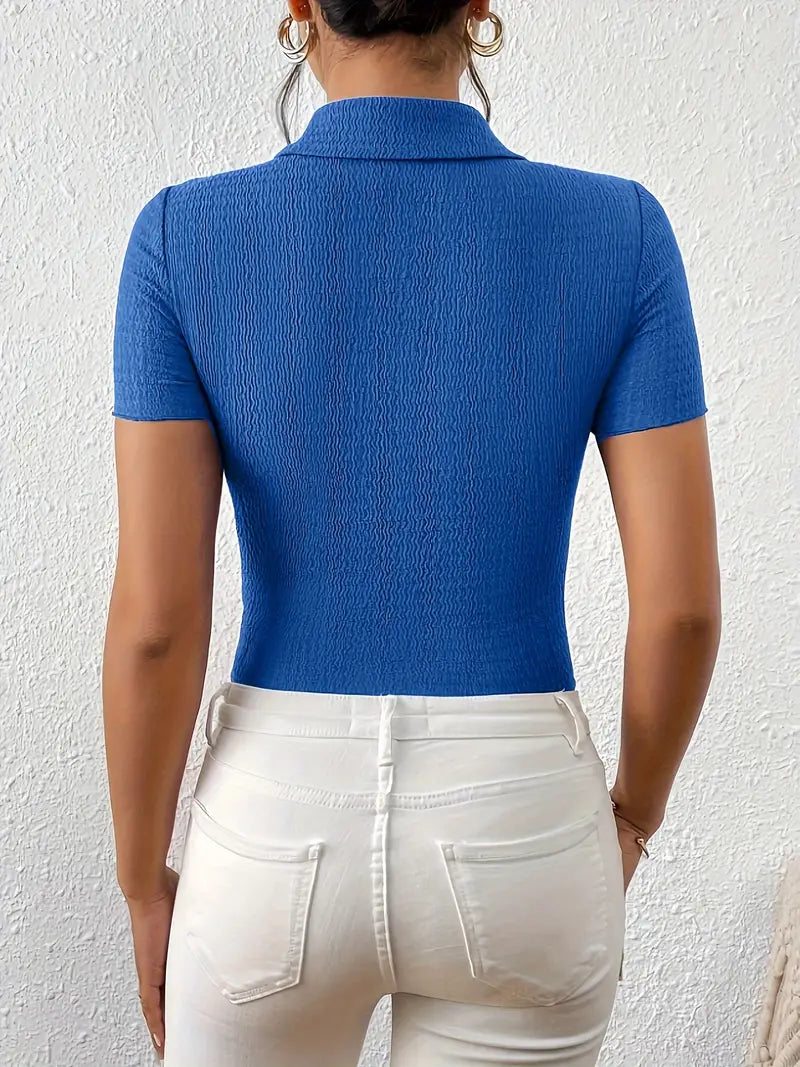Ladies Blouse Short Sleeves Casual Light Fabric
