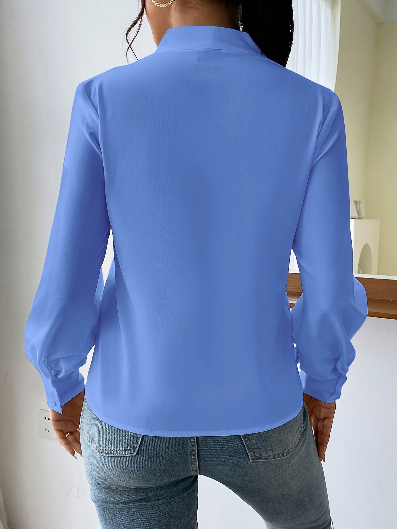Ladies' Blouse V-Neck Elegant Polyester