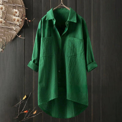 Ladies' Blouse With Button Flounce