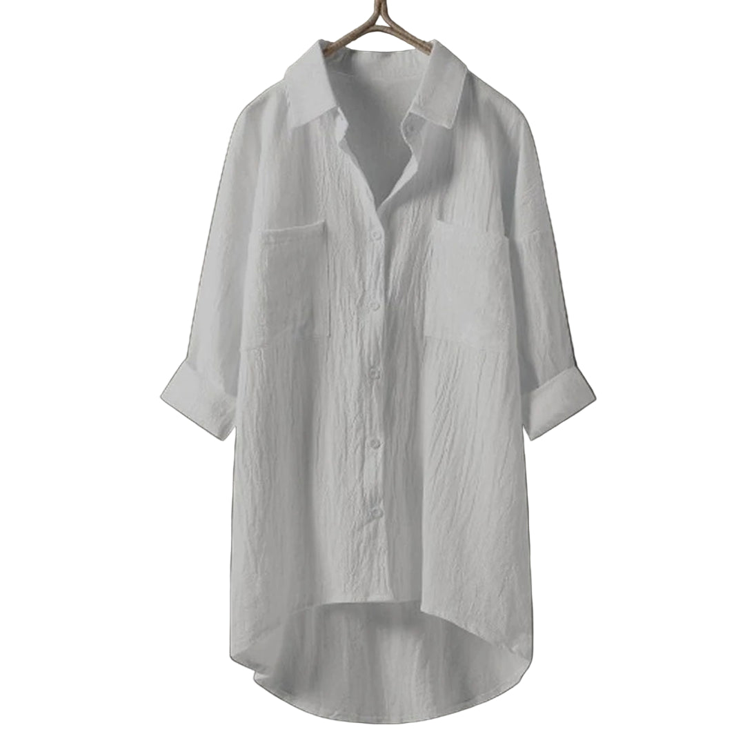 Ladies' Blouse With Button Flounce