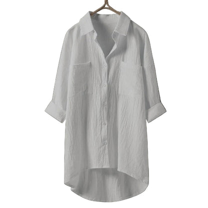 Ladies' Blouse With Button Flounce