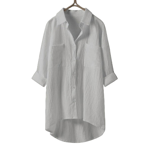 Ladies' Blouse With Button Flounce
