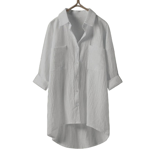Ladies' Blouse With Button Flounce