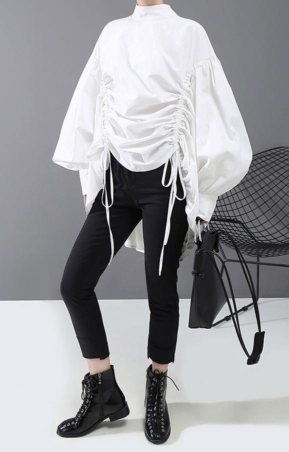 Ladies Blouse With Lantern Sleeves Casual Style