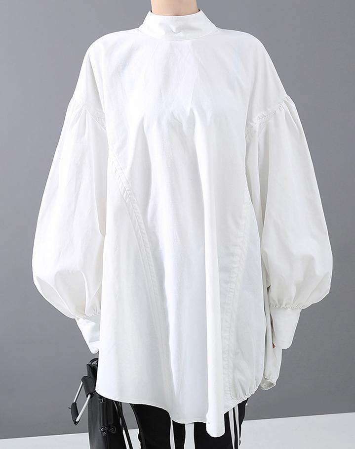 Ladies Blouse With Lantern Sleeves Casual Style