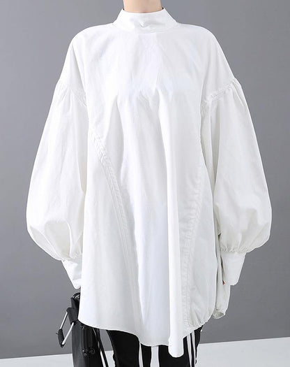 Ladies Blouse With Lantern Sleeves Casual Style