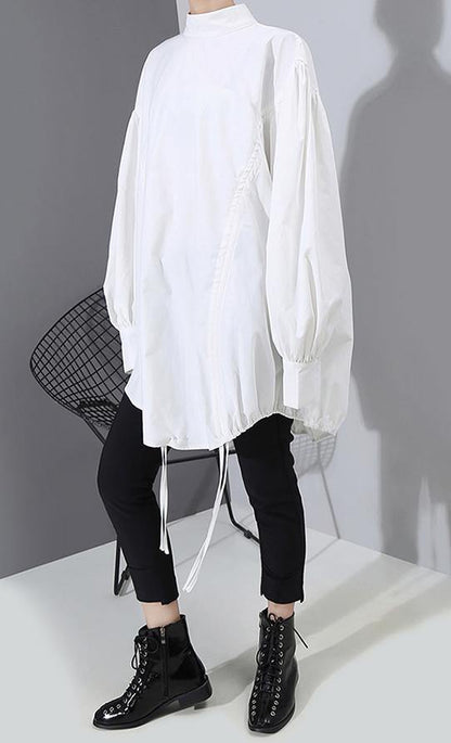 Ladies Blouse With Lantern Sleeves Casual Style