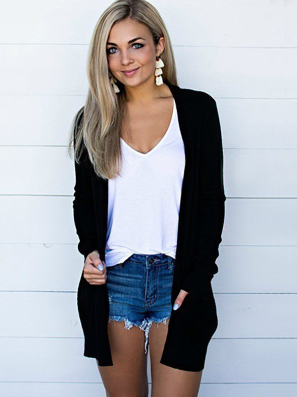 Ladies Cardigan Long Sleeves Knitted