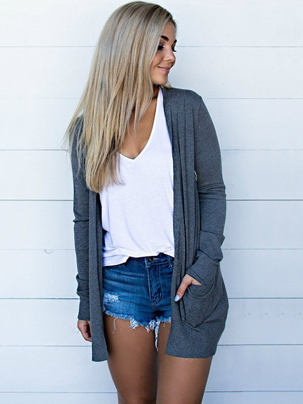 Ladies Cardigan Long Sleeves Knitted