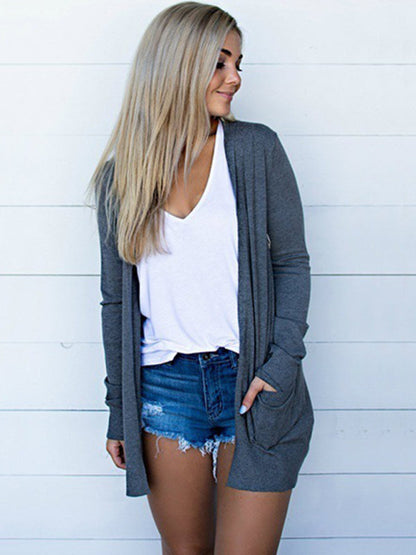 Ladies Cardigan Long Sleeves Knitted