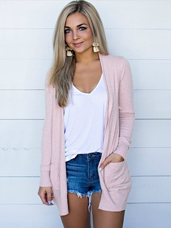 Ladies Cardigan Long Sleeves Knitted