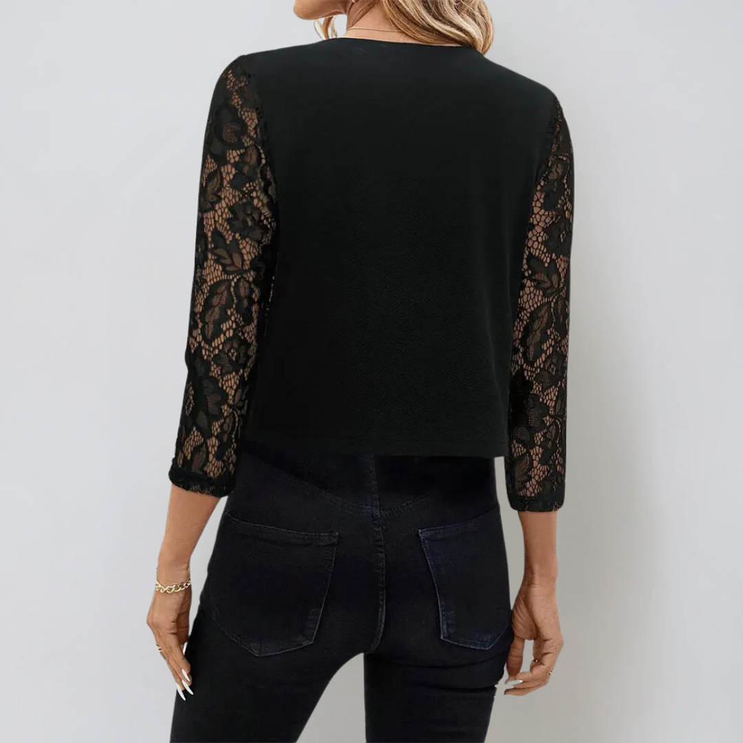 Ladies' Cardigan with Lace Sleeves