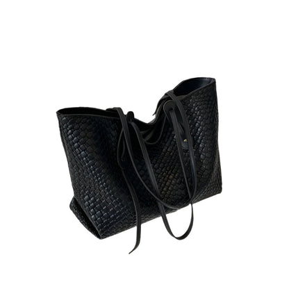Ladies Casual Braided Shoulder Bag Faux Leather