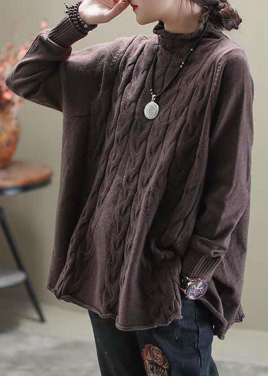 Ladies Casual Sweater with Col and Open Sides