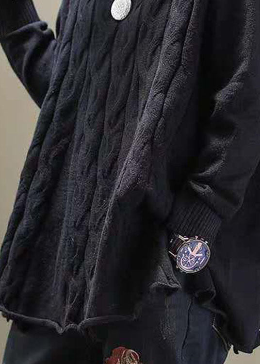 Ladies Casual Sweater with Col and Open Sides