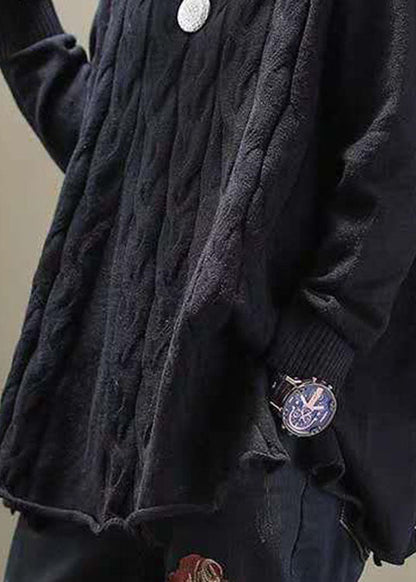 Ladies Casual Sweater with Col and Open Sides