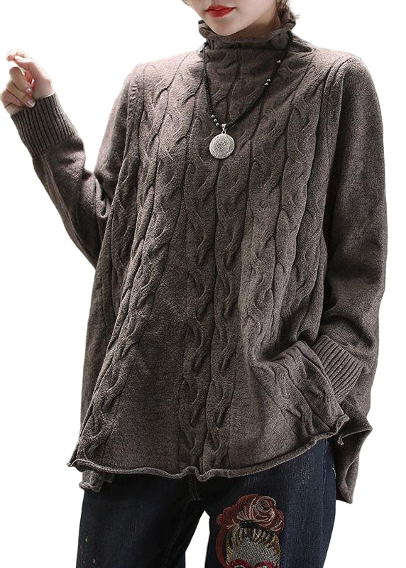 Ladies Casual Sweater with Col and Open Sides