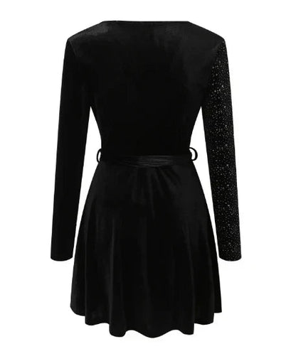 Ladies Chic Dress With Sequin Trim Polyester