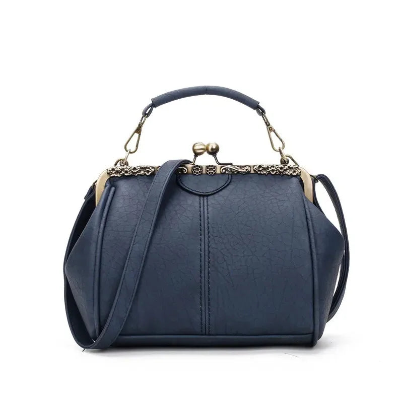 Ladies Clip Handbag Elegant Style Faux Leather