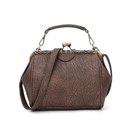 Ladies Clip Handbag Elegant Style Faux Leather
