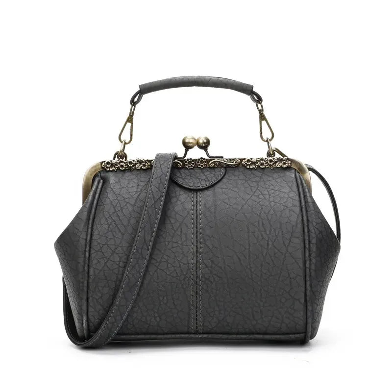 Ladies Clip Handbag Elegant Style Faux Leather