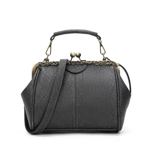 Ladies Clip Handbag Elegant Style Faux Leather