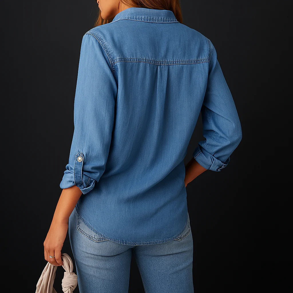 Ladies Denim Shirt With Buttons