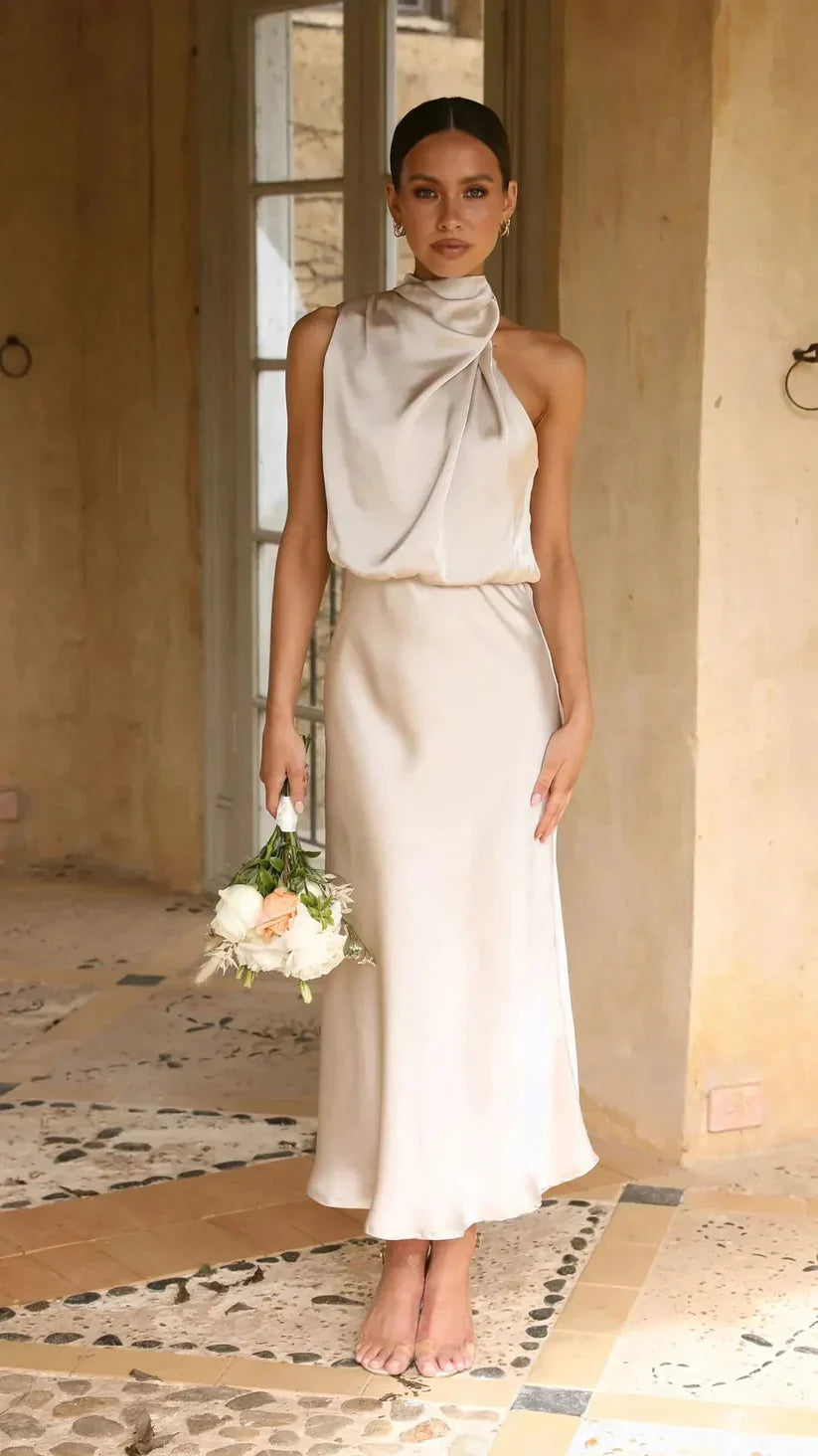 Ladies Dress Asymmetric Shoulder Cocktail Dress