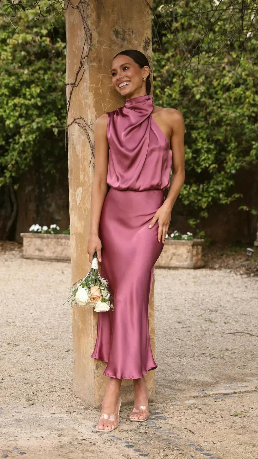 Ladies Dress Asymmetric Shoulder Cocktail Dress