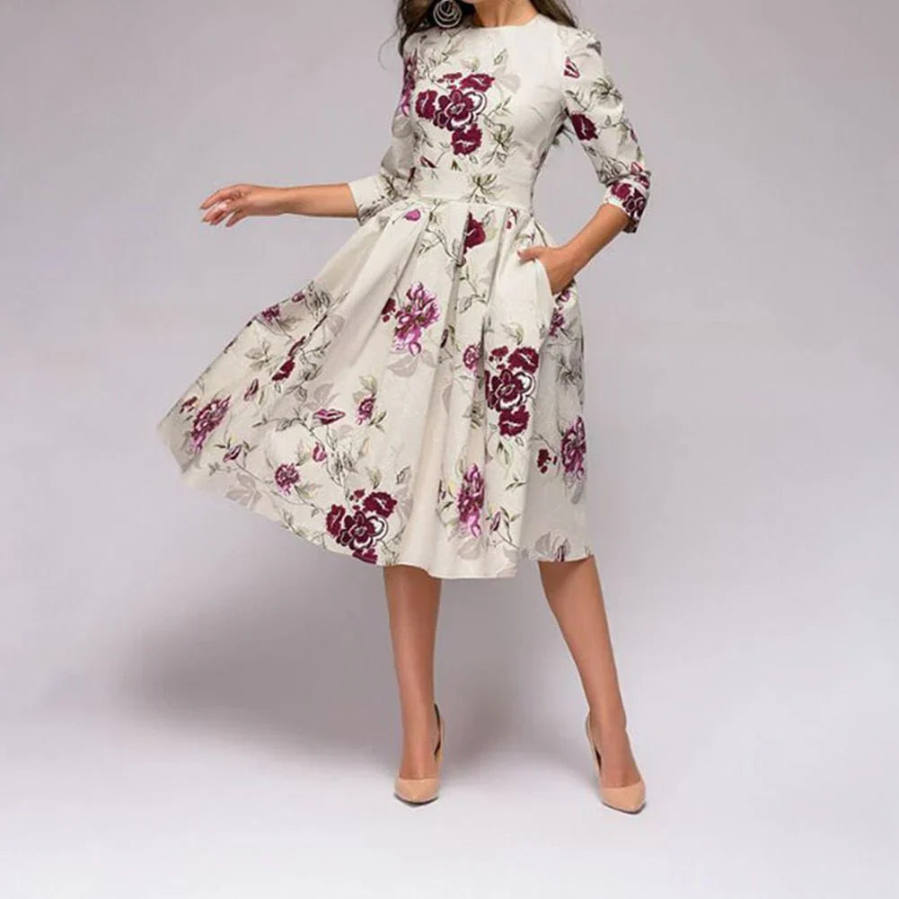 Ladies Dress Medium Length Elegant Style High Quality Fabric