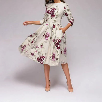 Ladies Dress Medium Length Elegant Style High Quality Fabric