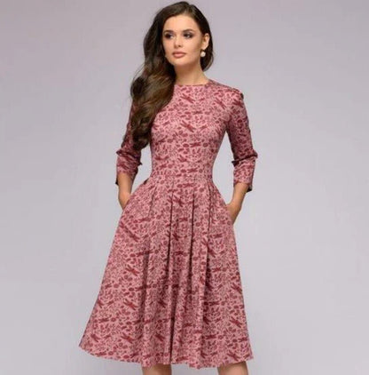 Ladies Dress Medium Length Elegant Style High Quality Fabric