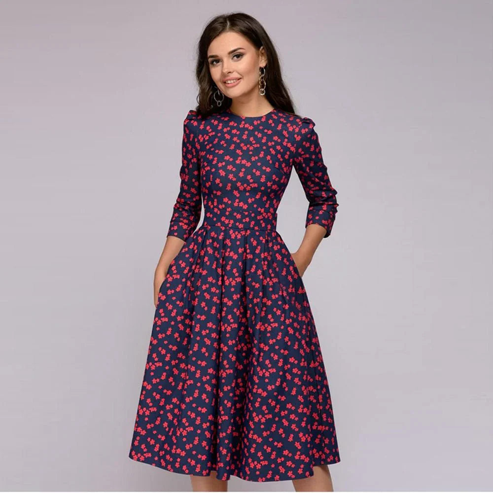 Ladies Dress Medium Length Elegant Style High Quality Fabric