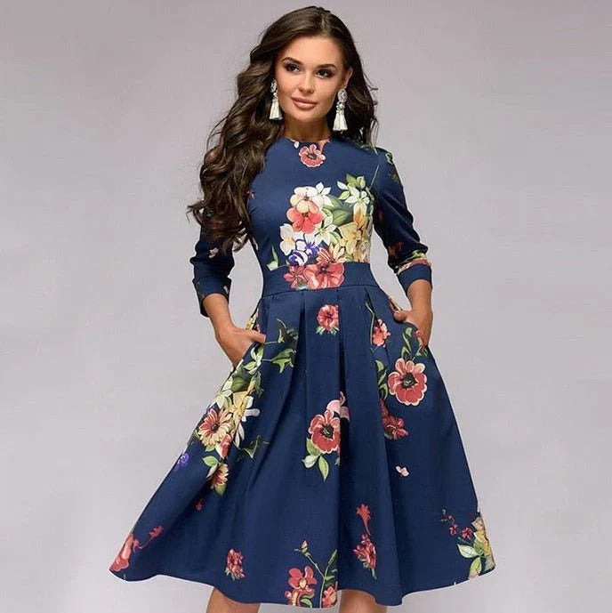 Ladies Dress Medium Length Elegant Style High Quality Fabric