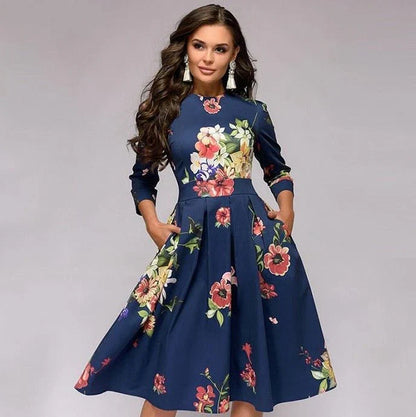 Ladies Dress Medium Length Elegant Style High Quality Fabric