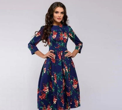 Ladies Dress Medium Length Elegant Style High Quality Fabric