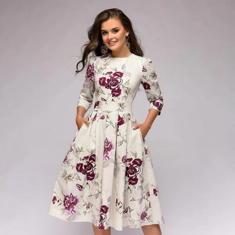 Ladies Dress Medium Length Elegant Style High Quality Fabric