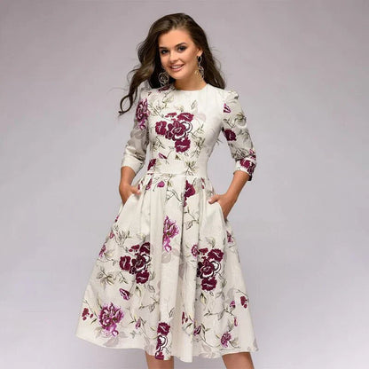 Ladies Dress Medium Length Elegant Style High Quality Fabric