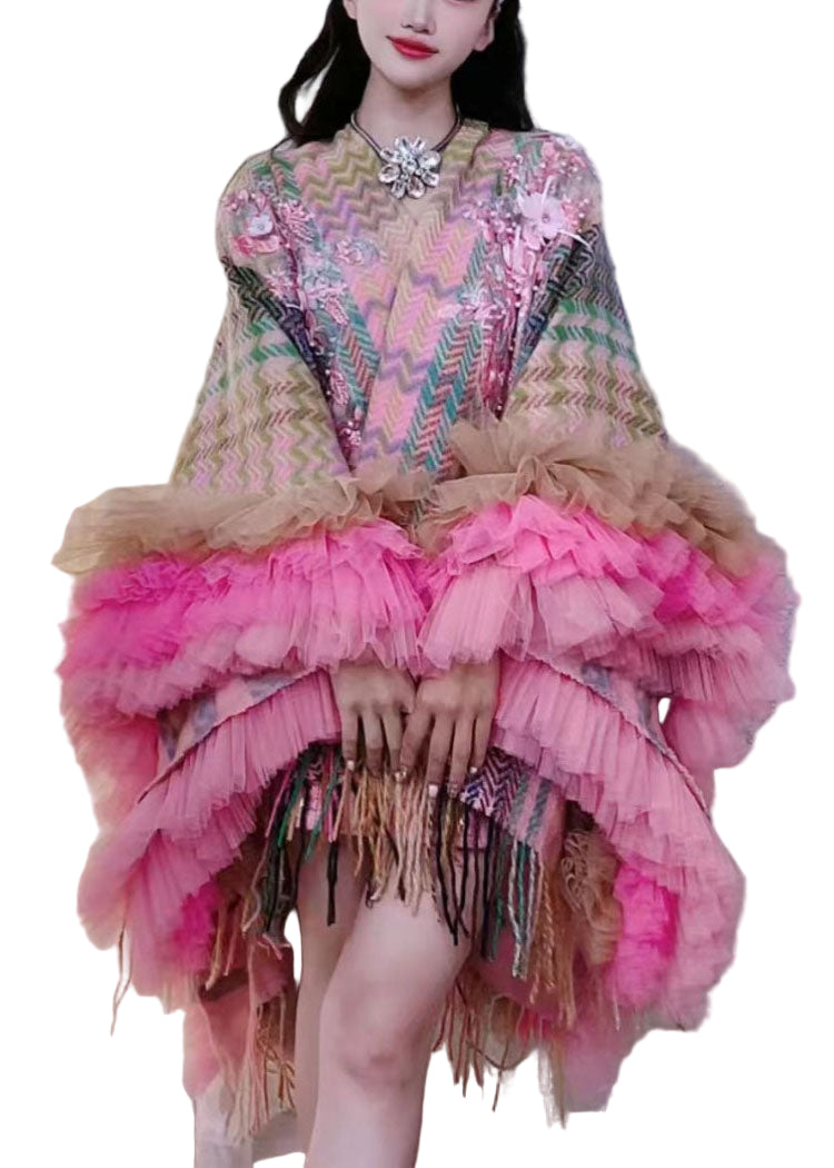 Ladies Dress Mid-Cape With Long Sleeves And Print