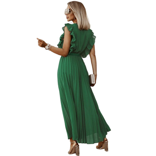 Ladies Dress V-Neck Bohemian Style Soft Breathable