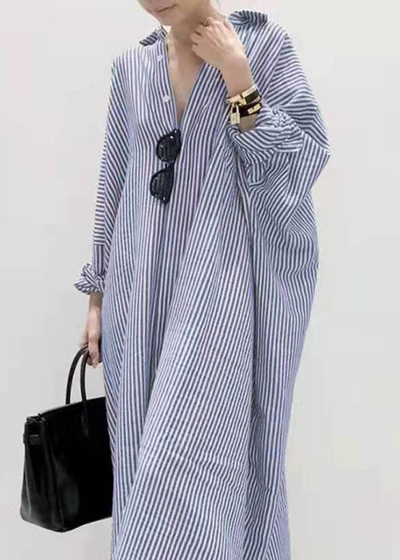 Ladies Dress with Peter Pan Collar and Striped Design