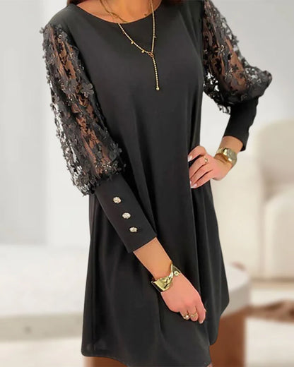Ladies Evening Dress V-Neck with Lace Details for Wedding and Special Occasions