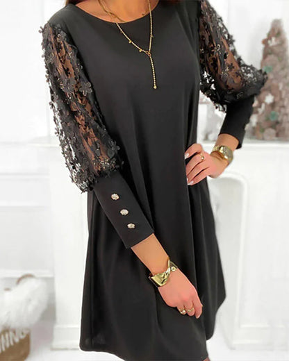 Ladies Evening Dress V-Neck with Lace Details for Wedding and Special Occasions