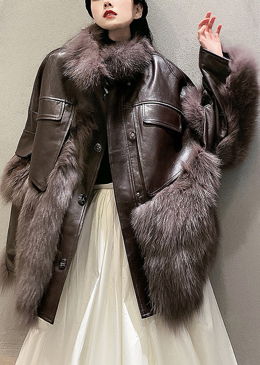 Ladies Faux Leather Jacket Patchwork Style